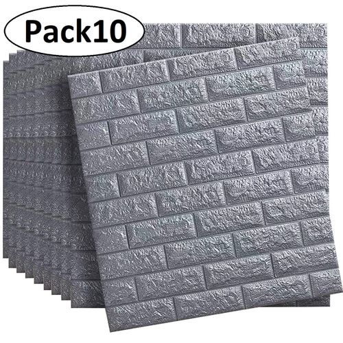 Pack de 10 Panneaux Muraux Adhésifs Anti-Humidité 3D