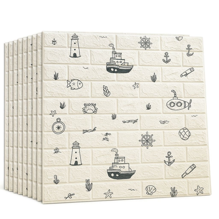 Pack de 10 Panneaux Muraux Adhésifs Anti-Humidité 3D