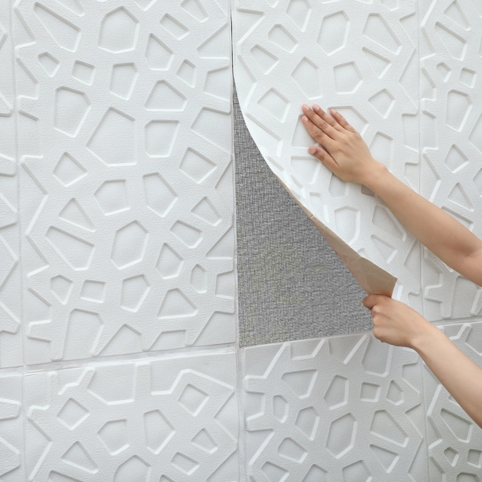 Pack De 10 Panneaux Muraux Adhésifs Anti-Humidité 3D