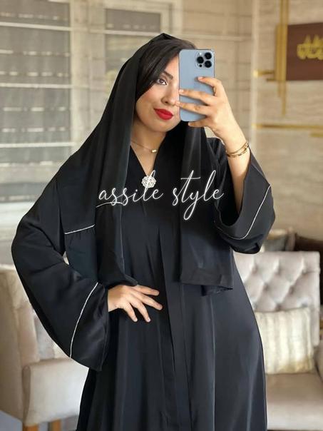 عباية كريب ممتاز - اسود
