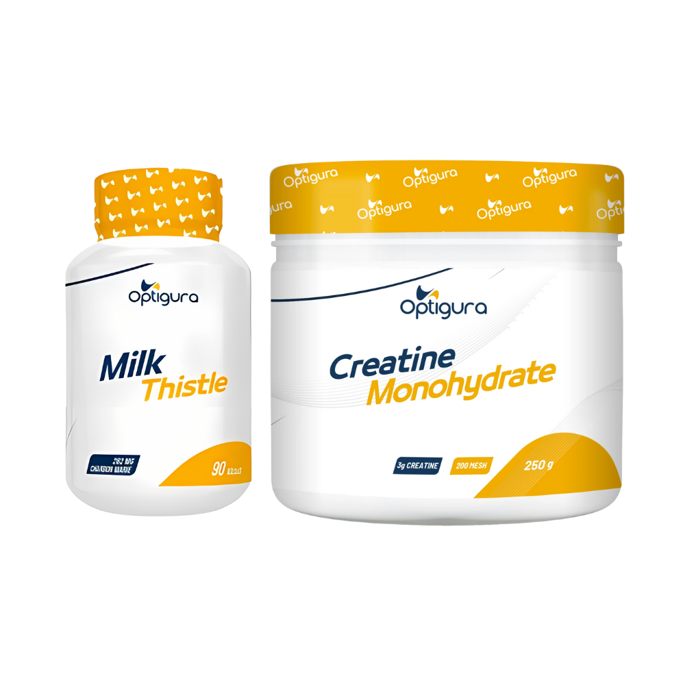Milk Thistle 90 capsules + creatine Monohydrate Micronized 250g | Optigura