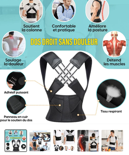 Correcteur De Posture Pour Attelle Dorsale Réglable Hommes Et Femmes