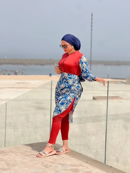 بوركيني سباحة للنساء مكوّن بوركيني مقاوم للماء مع كاش مايو