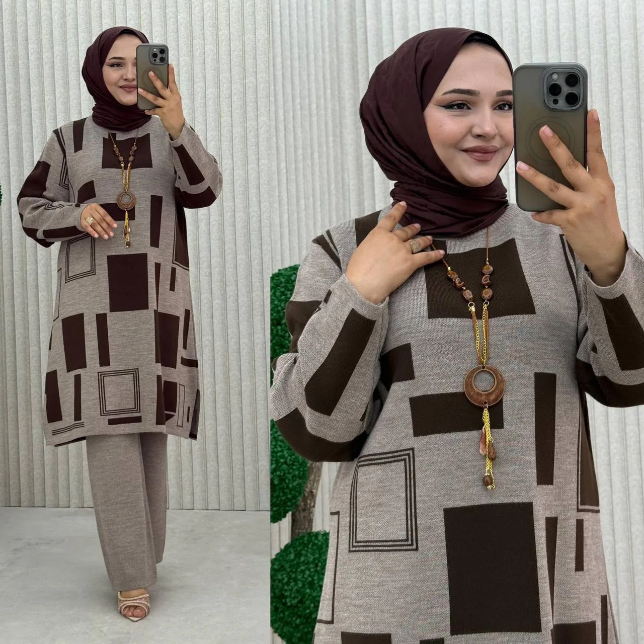 طقم متكون من قطعتين 🧶✨