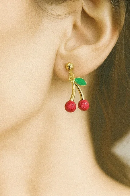 حلق الكرز بتصميم كيوت وأنيق 🍒✨