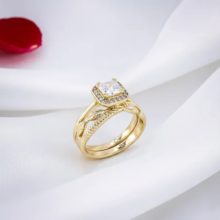 خاتم مارياج ذهبي فاخر بفصوص لامعة 💍✨