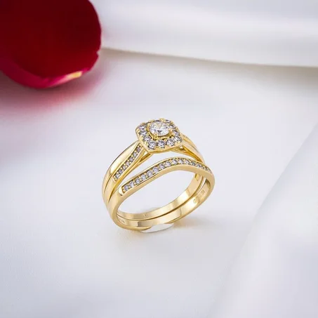 خاتم مارياج ذهبي فاخر بفصوص لامعة 💍✨