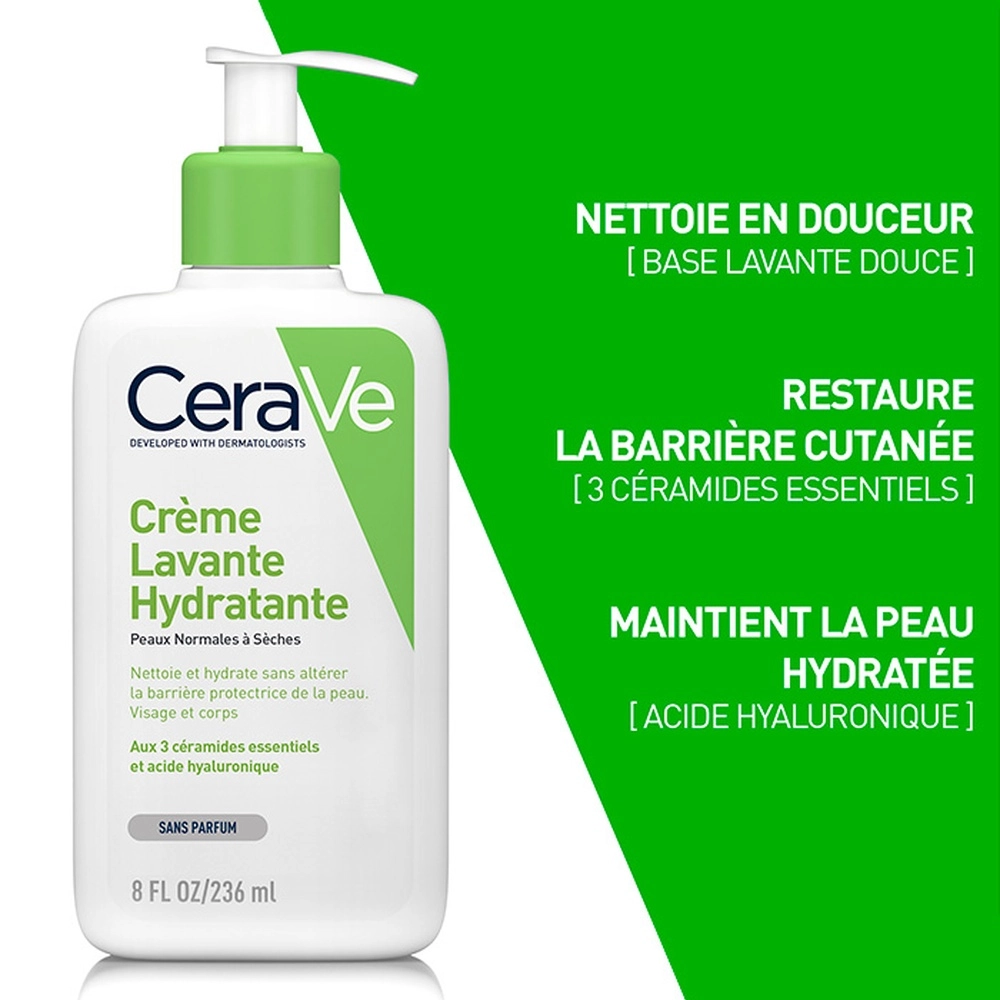 CERAVE – Crème Lavante Hydratante Peau Normale à Sèche – 473ml
