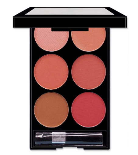 لوحة مكياج لؤلؤية غير لامعة ، أحمر خدود 6 ألوان ولوحة تحديد الكنتوري الكل في واحد