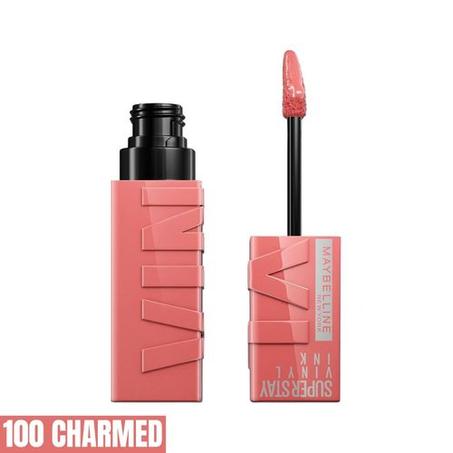 Maybelline New York Rouge à Lèvres Liquide - Effet Vinyl Brillant- SuperStay Vinyl Ink - Teinte : 100 CHARMED