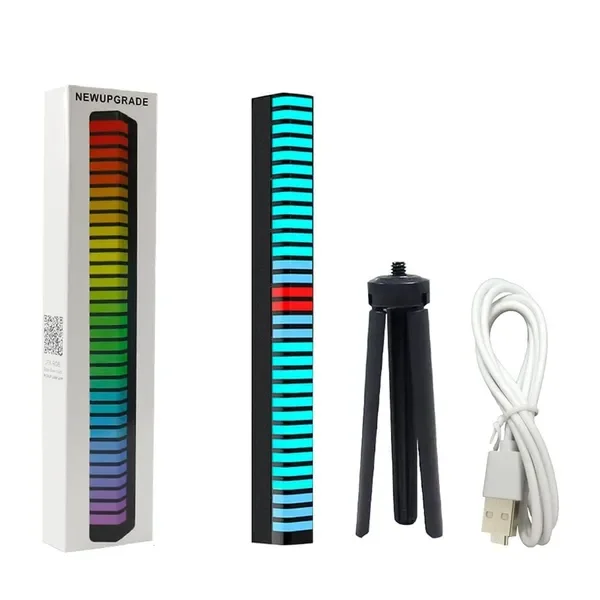 شريط الإضاءة الذكي المتفاعل مع الصوت RGB | 32 لمبة LED + تحكم عبر التطبيق + بطارية مدمجة