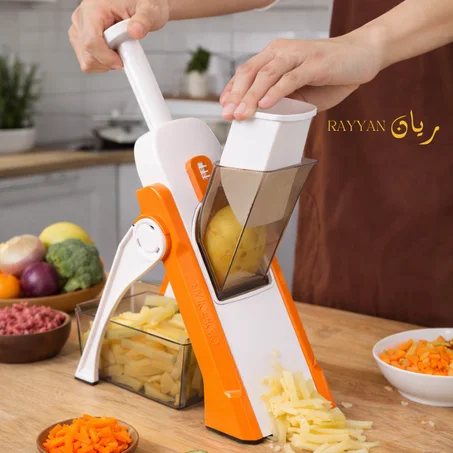 Safe slice Mandoline القطاعة الآمنة. قولي وداعاً للجرحات وتمارة التقطاع. تقطيع احترافي، دقة عالية، وأمان تام