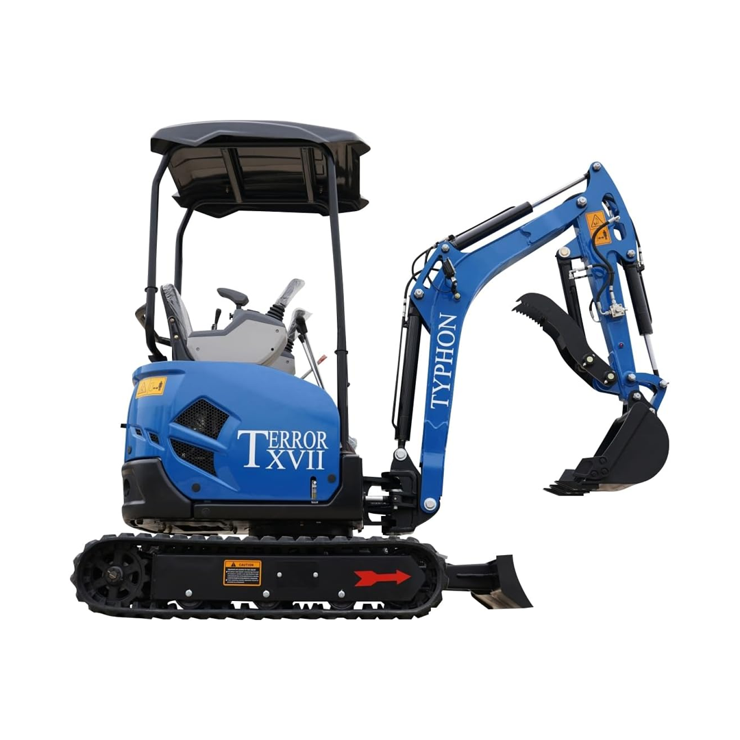 TYPHON TERROR XVII Lux Mini Excavator – 1.7 Ton Trench Digger with Boom Swing, Canopy, 400mm Wide Bucket