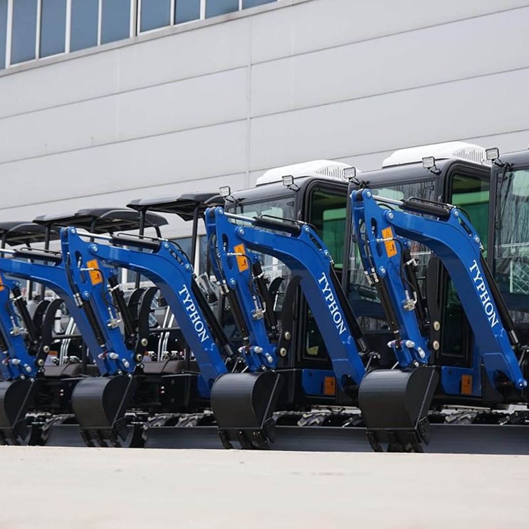 4,000 lb TYPHON TERROR XVII Mini Excavator Rubber Track with AC Heater Cabin and Kubota D902 Diesel Engine USA