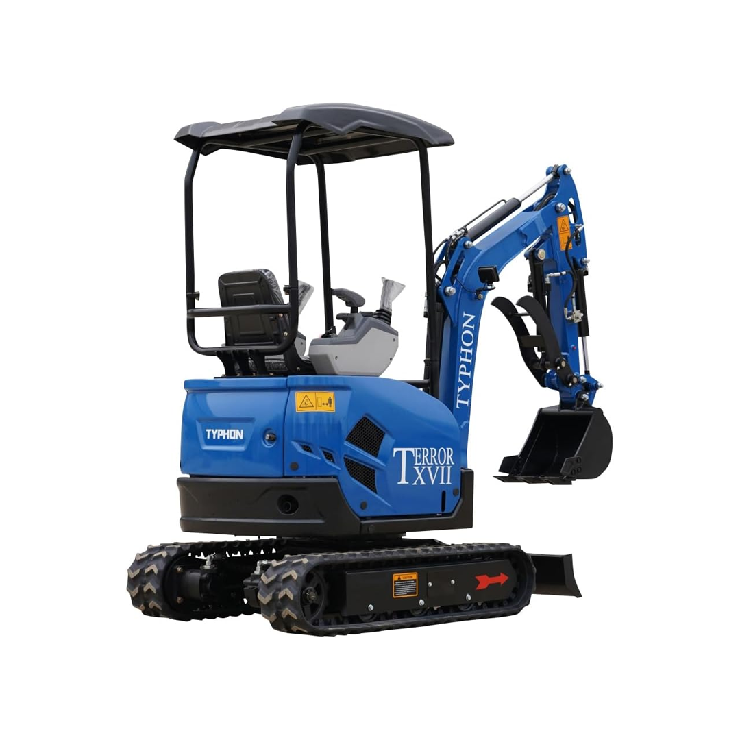 TYPHON TERROR XVII Lux Mini Excavator – 1.7 Ton Trench Digger with Boom Swing, Canopy, 400mm Wide Bucket