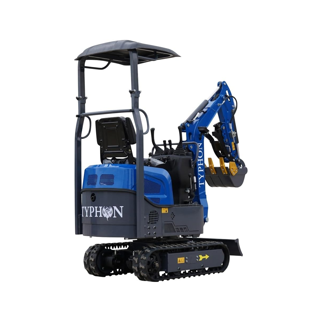 Terror XI Storm Mini Excavator – 1.1 Ton Trench Digger with Boom Swing, Hydraulic Thumb Clip, Bucket, Hydraulic Oil Cooler