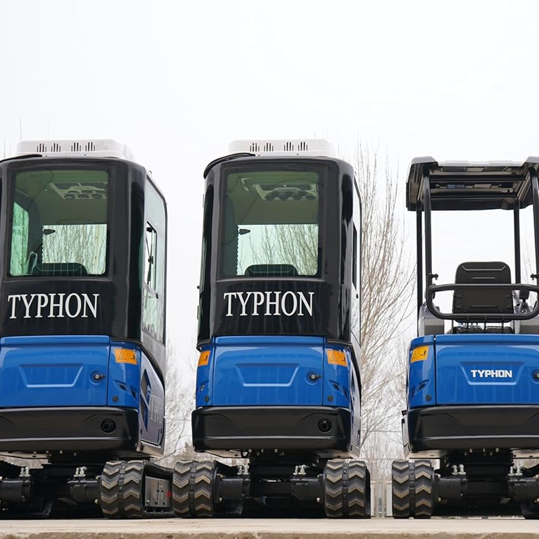 TYPHON TERROR XVII Lux Mini Excavator – 1.7 Ton Trench Digger with Boom Swing, Canopy, 400mm Wide Bucket