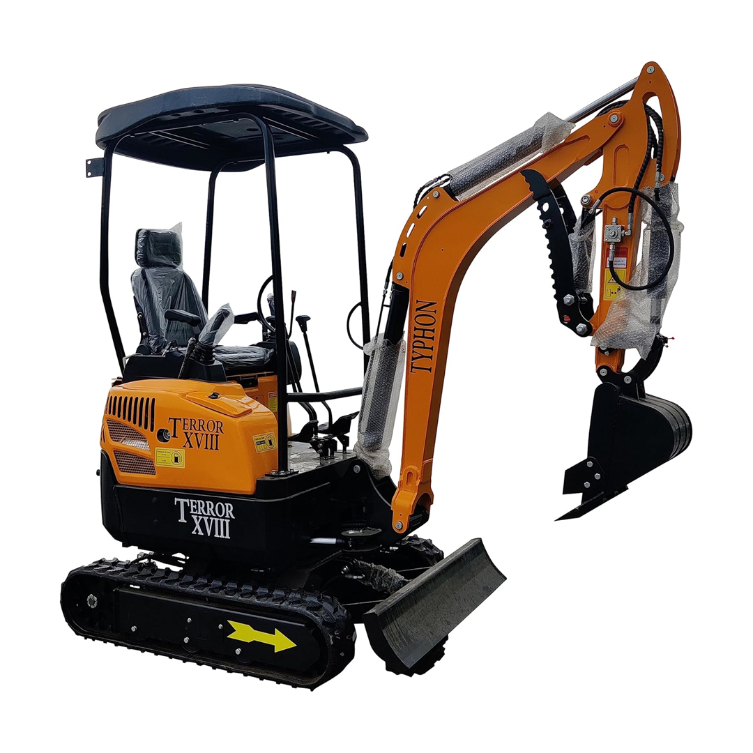 TERROR XVIII 4,000 lbs Mini Excavator - EPA Certified D902 Diesel Engine Machine for Garden, Farms, Parks, Roads – Ideal for Digging, Drilling, Bull-Dozing