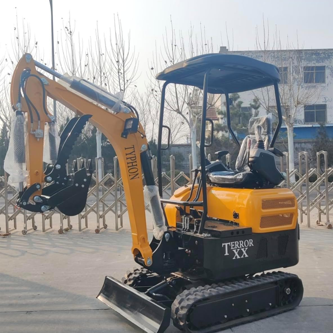 TYPHON TERROR XX: 4,000 lb Mini Excavator with Kubota D902 Diesel Engine, Boom Swing, and Free Hydraulic Thumb