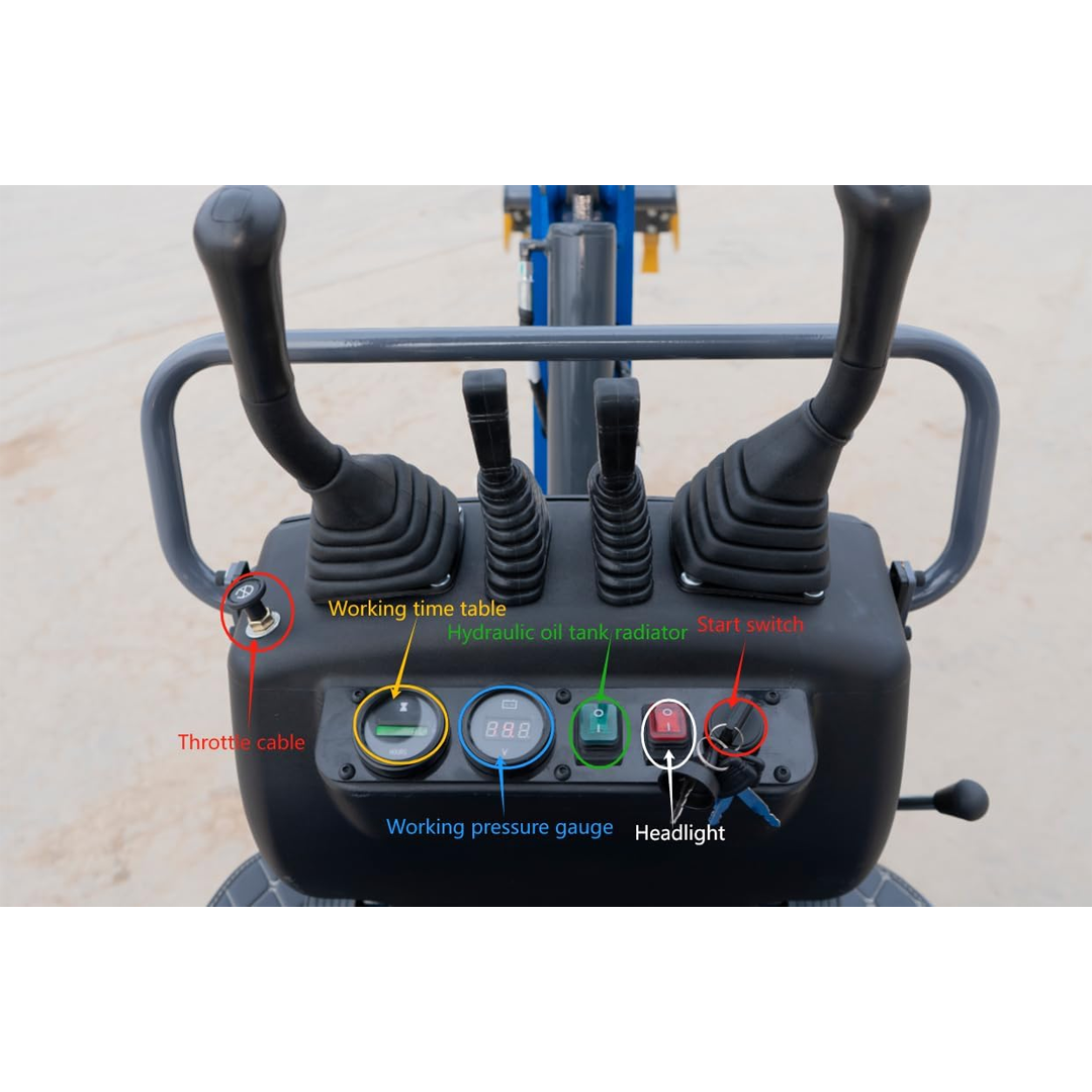 Terror XI Storm Mini Excavator – 1.1 Ton Trench Digger with Boom Swing, Hydraulic Thumb Clip, Bucket, Hydraulic Oil Cooler