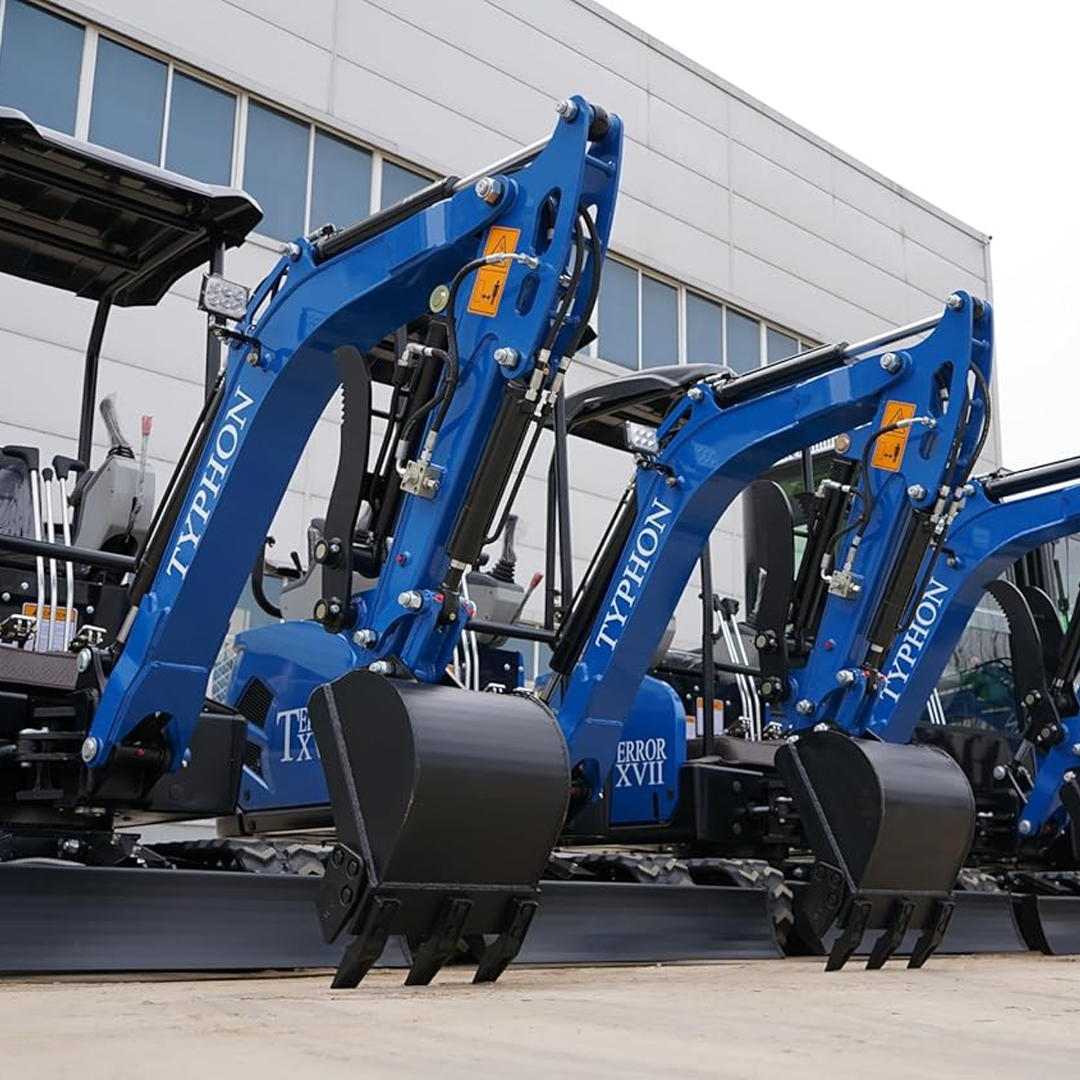 TYPHON TERROR XVII Lux Mini Excavator – 1.7 Ton Trench Digger with Boom Swing, Canopy, 400mm Wide Bucket