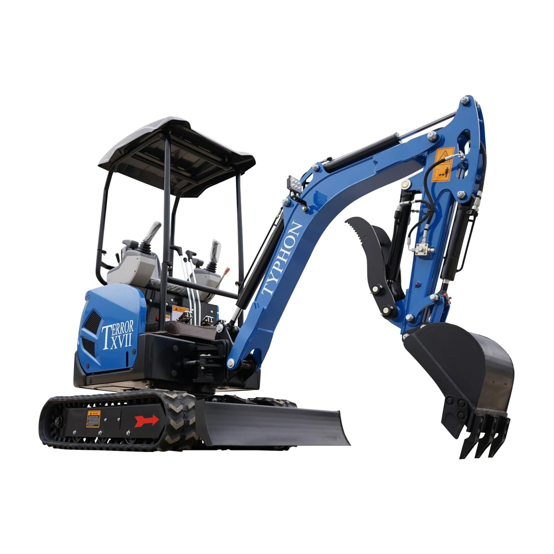 TYPHON TERROR XVII Lux Mini Excavator – 1.7 Ton Trench Digger with Boom Swing, Canopy, 400mm Wide Bucket
