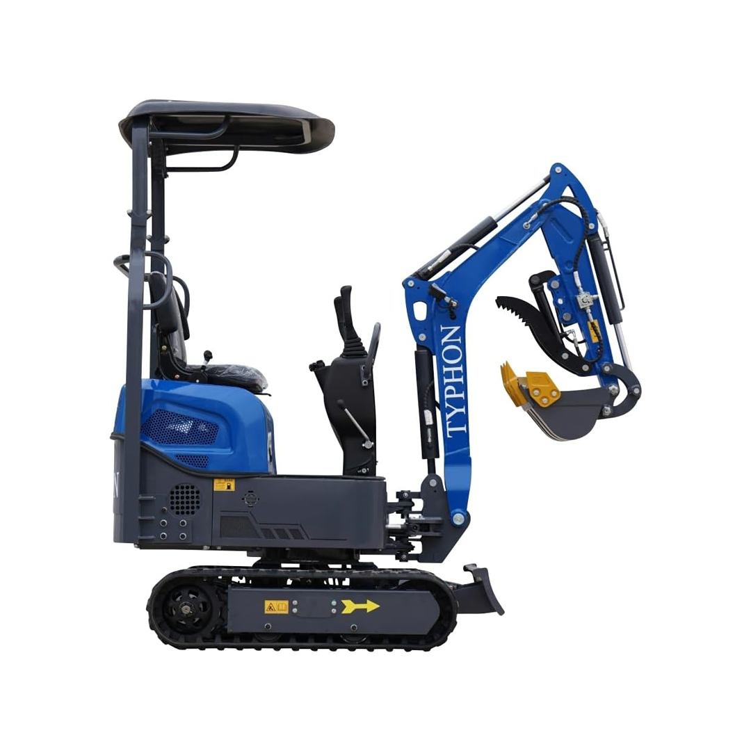 Terror XI Storm Mini Excavator – 1.1 Ton Trench Digger with Boom Swing, Hydraulic Thumb Clip, Bucket, Hydraulic Oil Cooler