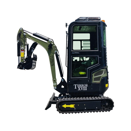 TYPHON Mini Excavator Micro-Digger: 1760 lb Kubota D902 Diesel, 6.7 ft Dig Depth, and Narrow Access Design