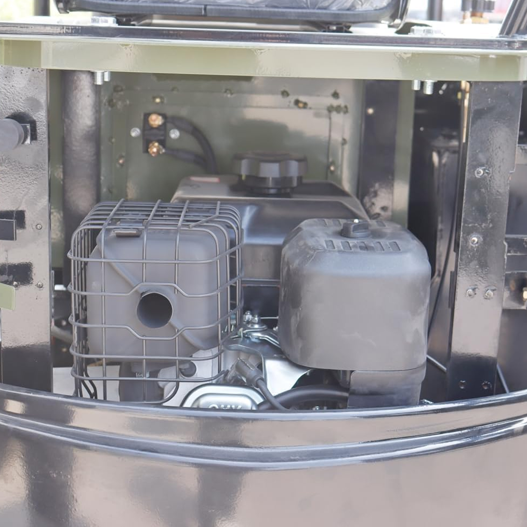 TYPHON Terror XIII Mini Excavator, 13.5 HP Gas Engine, Compact Tracked Digger with Canopy, Military Green