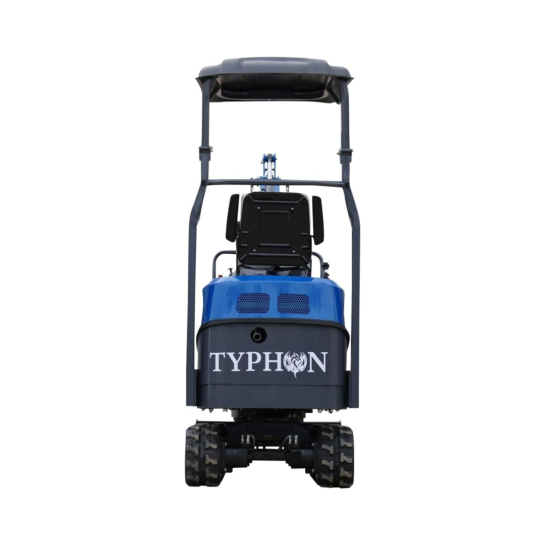 Terror XI Storm Mini Excavator – 1.1 Ton Trench Digger with Boom Swing, Hydraulic Thumb Clip, Bucket, Hydraulic Oil Cooler