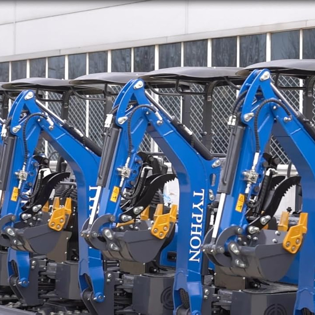 Terror XI Storm Mini Excavator – 1.1 Ton Trench Digger with Boom Swing, Hydraulic Thumb Clip, Bucket, Hydraulic Oil Cooler