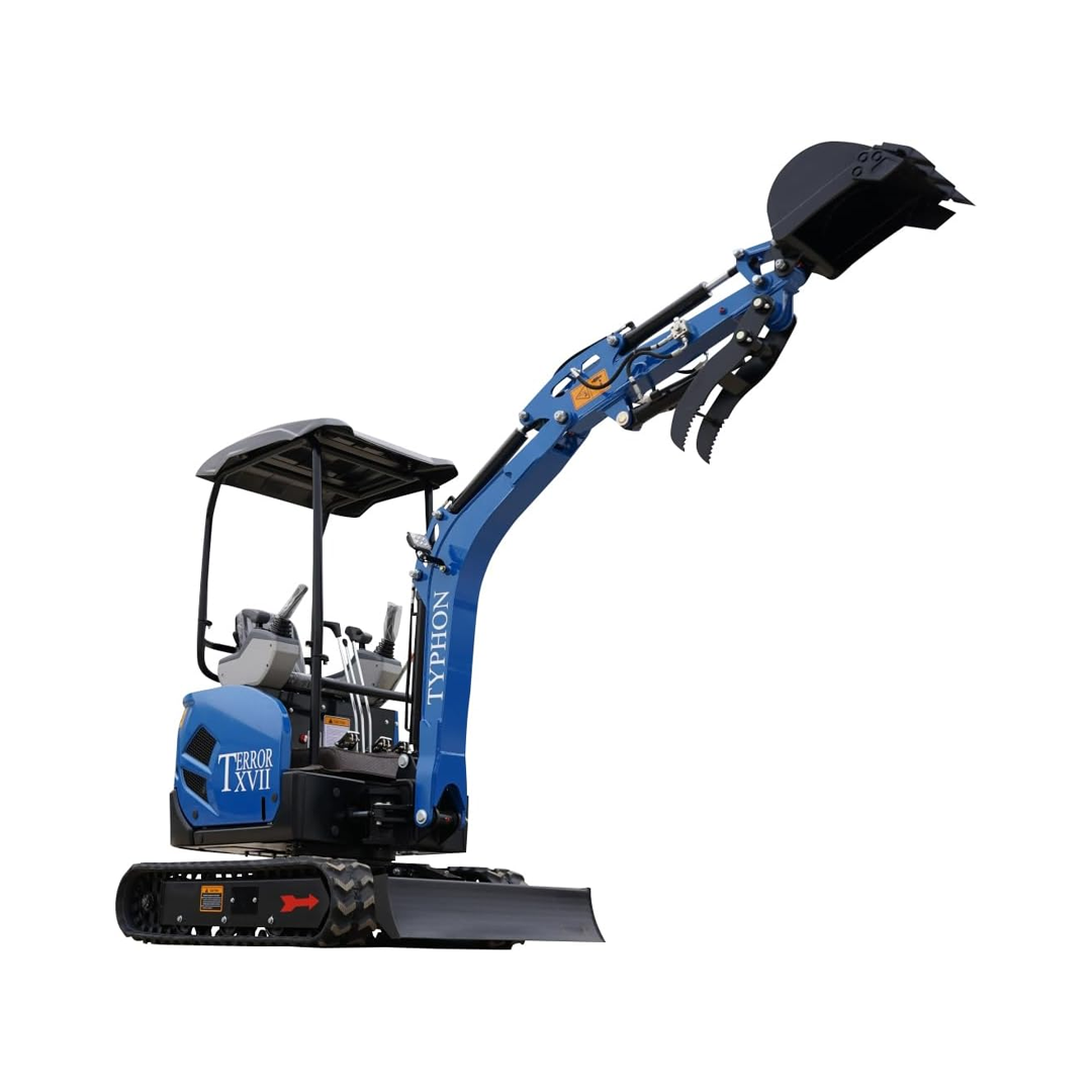 TYPHON TERROR XVII Lux Mini Excavator – 1.7 Ton Trench Digger with Boom Swing, Canopy, 400mm Wide Bucket