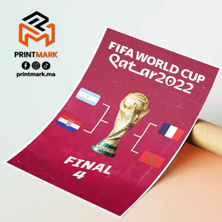 Poster Maroc Qatar 22 demi-finales Grand format (45x30cm)