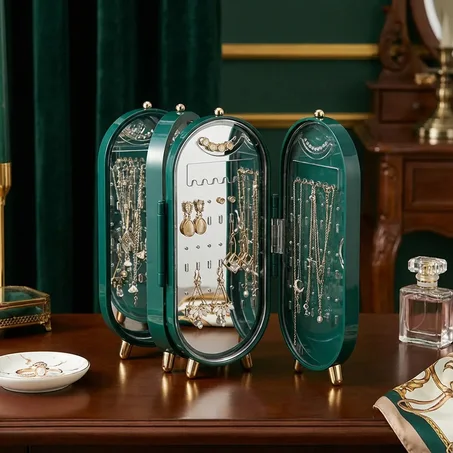 Elegant Jewelry Storage Box with Mirror