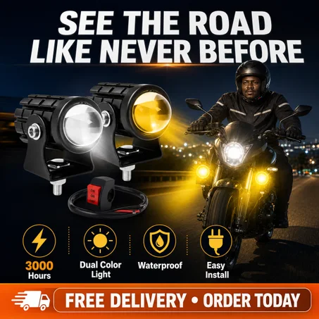 2-Pack Powerful Mini LED Spotlights for Motorcycle