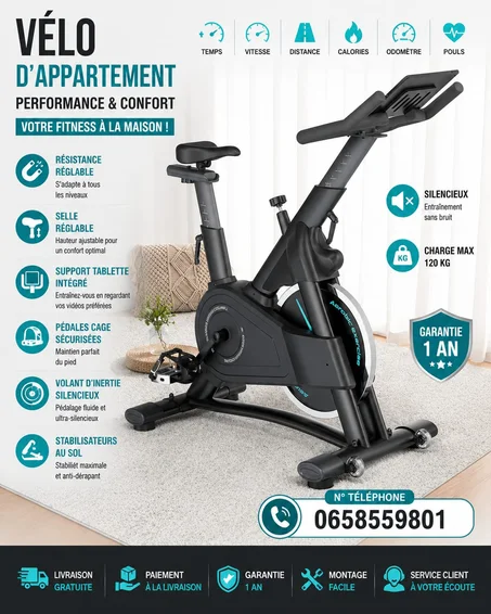 Vélo d’Appartement Premium : Le Cardio Accessible et Ultra-Confortable