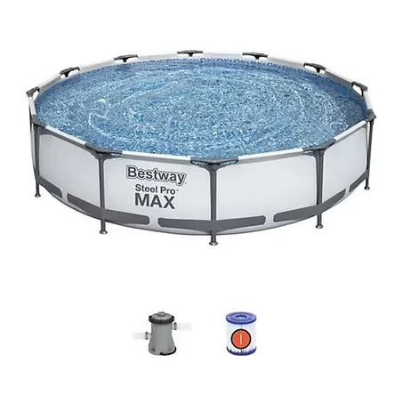 B...Piscine Bestway Steel Pro Max ⌀305 cm x 76 cm – avec Pompe de Filtration