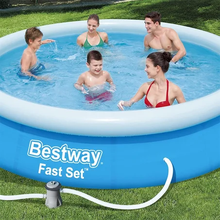 Piscine autoportante - BESTWAY - Modèle Fast Set - Ø 3.66 x 0.76 m Avec systeme de filtration   -
