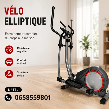 Vélo Elliptique Haute Performance  - Système Magnétique & Volant 16kg