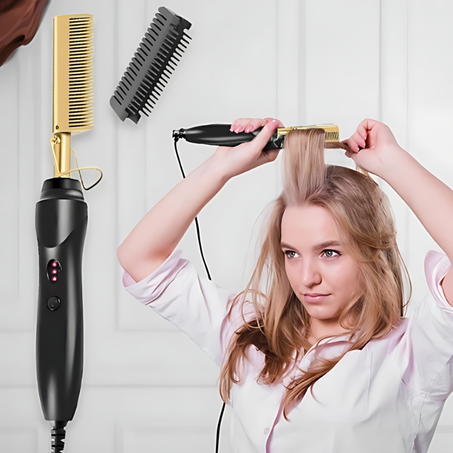 مكواة الشعر بالمشط الساخن