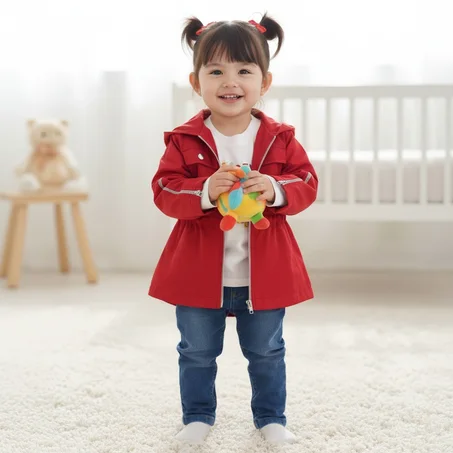 Ensemble fille 3 pièces avec veste à capuche, pull doux et jean