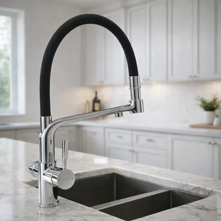 Robinet 2 en 1 Chrome – Eau Filtrée & Classique