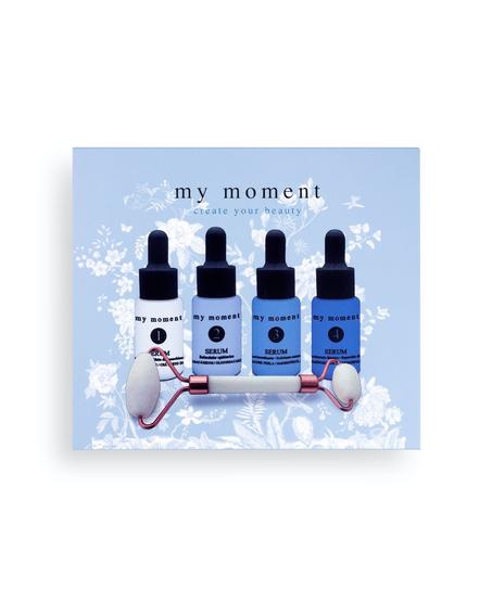 مجموعة MY MOMENT العالمي للعناية بالبشرة مع مدلاك للبشرة