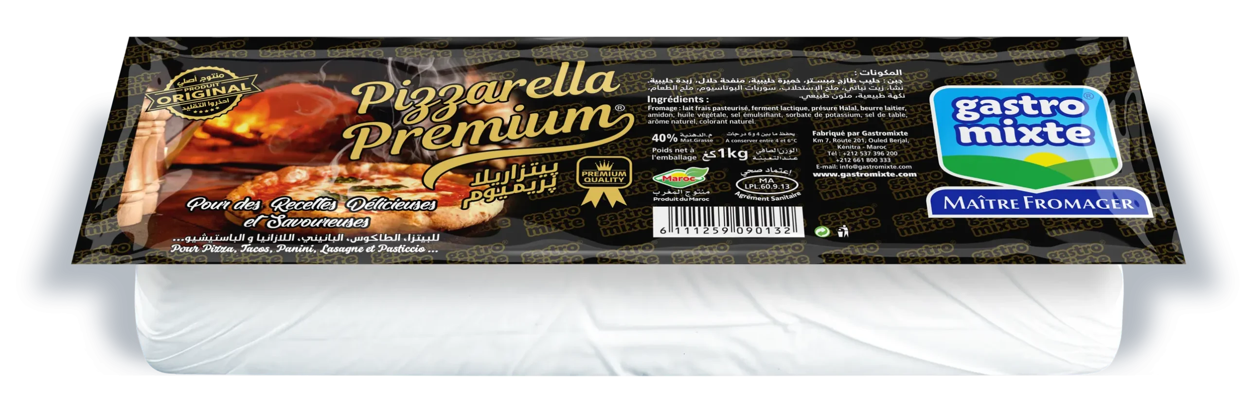 Fromage mozzarella Noir Bloc Gastromixte 1KG