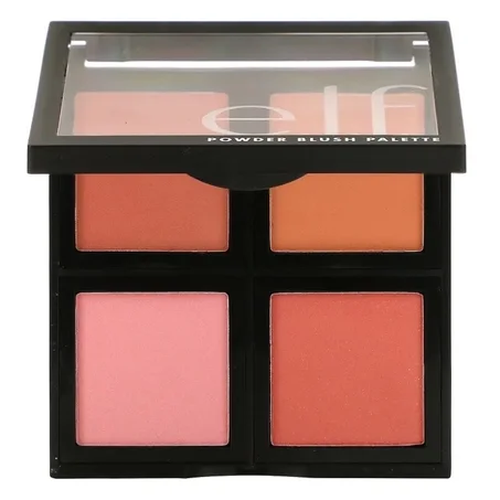 e.l.f. Cosmetics Powder Blush Palette, Four Blush Shades for Beautiful, Long-Lasting Pigment, Light