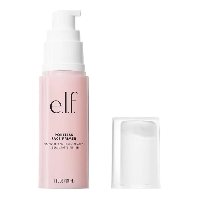 elf Poreless Face Primer - Large, Silky, Skin-Perfecting, Lightweight, Long Lasting, Absorbs Quickly, Smooths, Preps, Creates Flawless Base, Infused with Tea Tree and Vitamins A