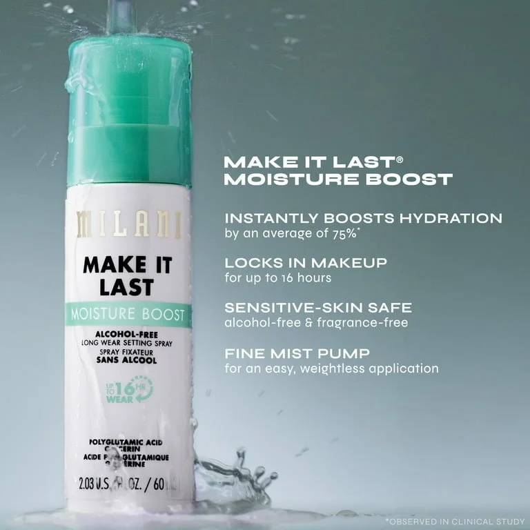Milani Make It Last Moisture Boost Alcohol Free Setting Spray, Clear 110