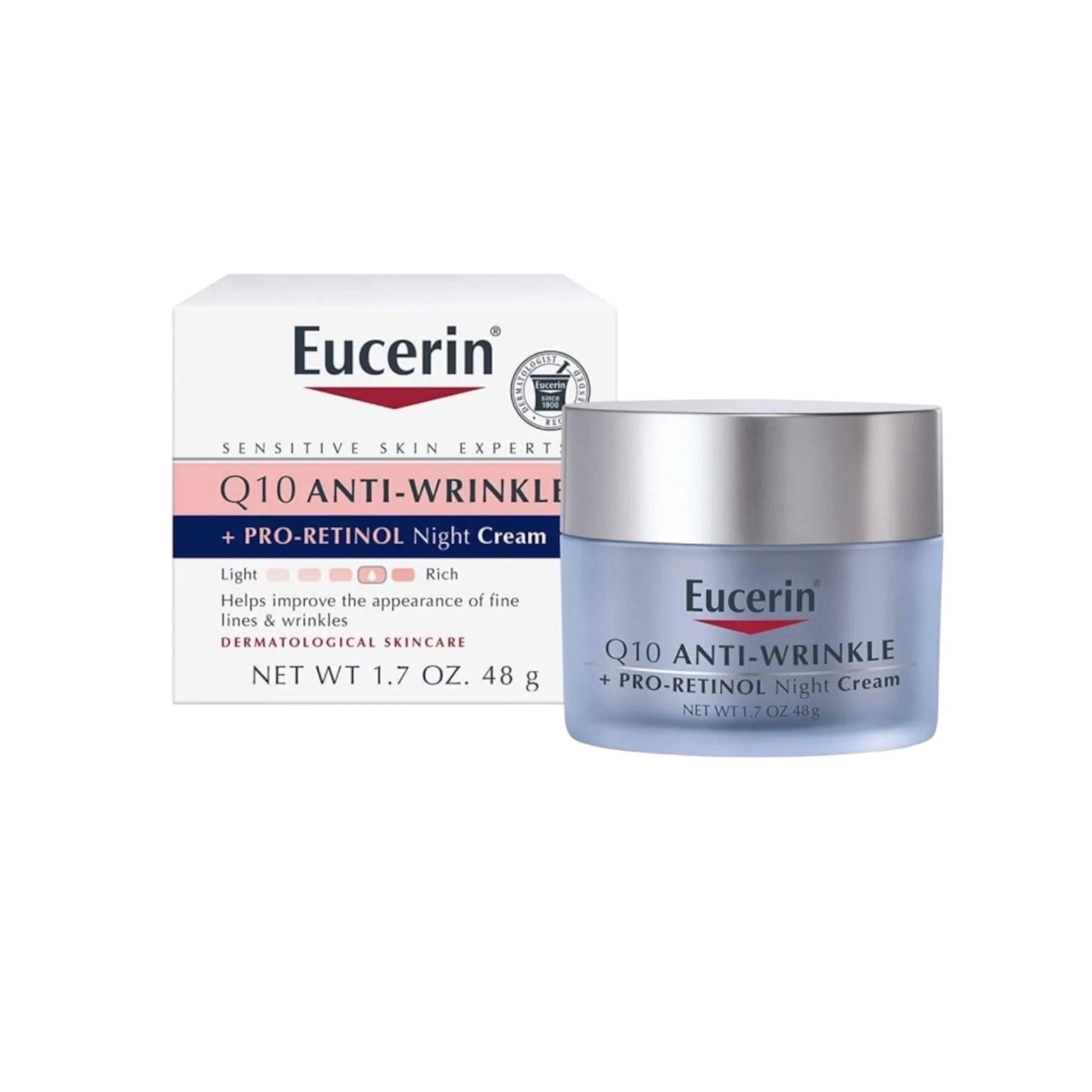 كريم الليل المضاد للتجاعيد Eucerin Q10 للوجه - 48 جرام
