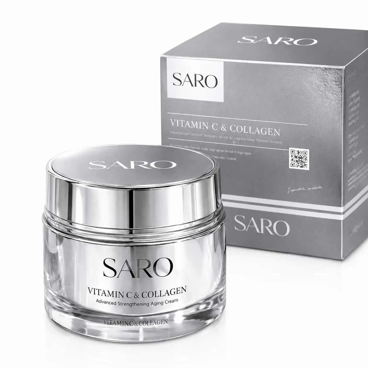 كريم سارو بفيتامين C SARO Vitamin C & Collagen Advanced Brightening & Anti-Aging Facial Cream (50ml) – Revitalize & Glowوالكولاجين لتفتيح البشرة ومكافحة علامات التقدم بالعمر