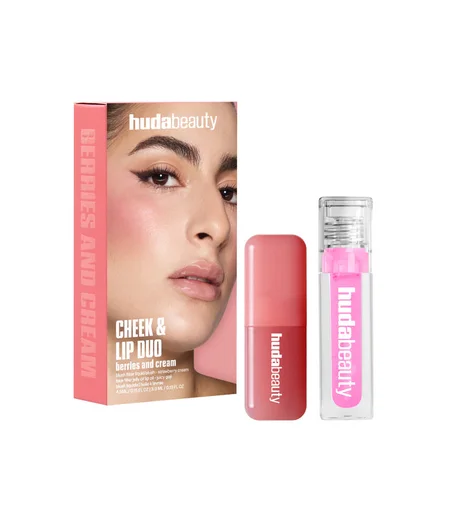 CHEEK & LIP DUO BERRIES AND CREAMاحدث اصدار لبكج هدى بيوتي مكون من بلشر كريمي و ليب اويل